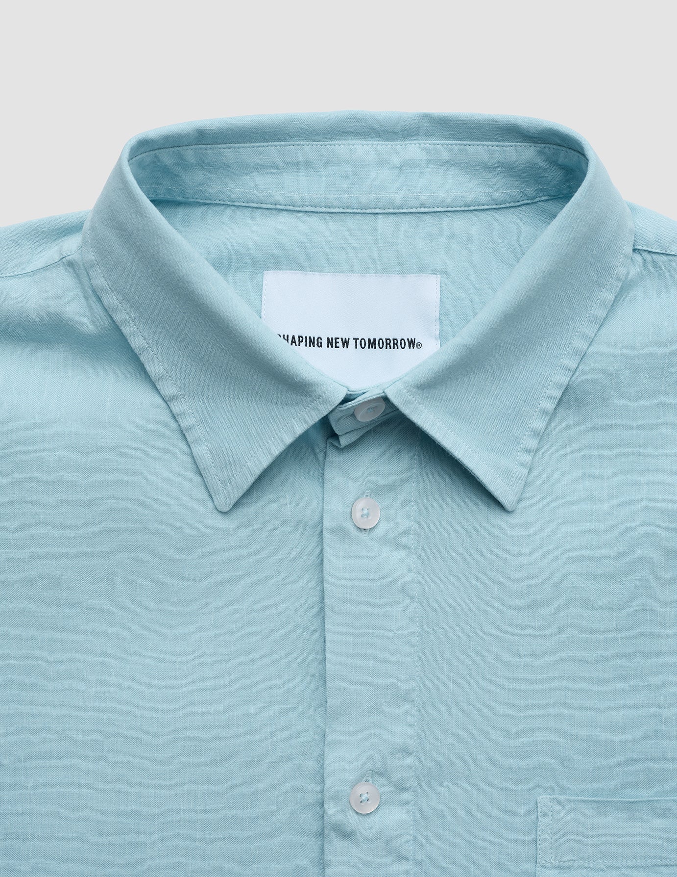 Refined Linen Long Sleeve Shirt Sky Blue